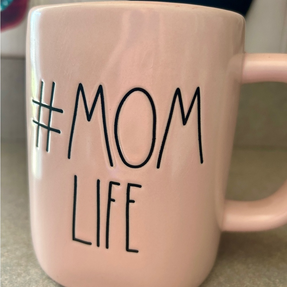 Rae Dunn Pink "#MOM LIFE" Ceramic Mug